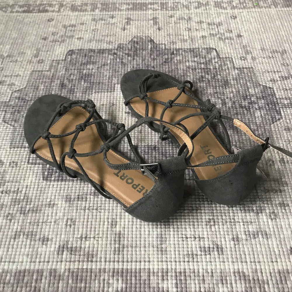 Report Gray Suede Knotted Sandals - Picture 2 of 8